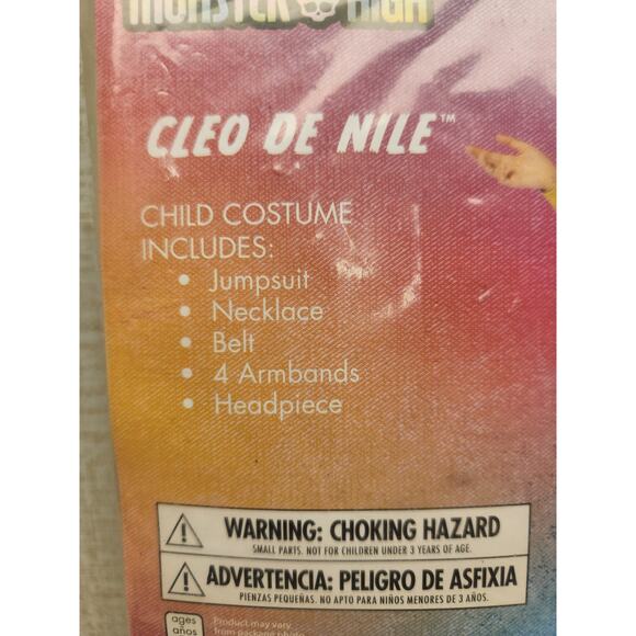 NEW Monster High Cleo De Nile Halloween Costume Girls Jumpsuit Belt Small (6/6x) - Picture 5 of 8